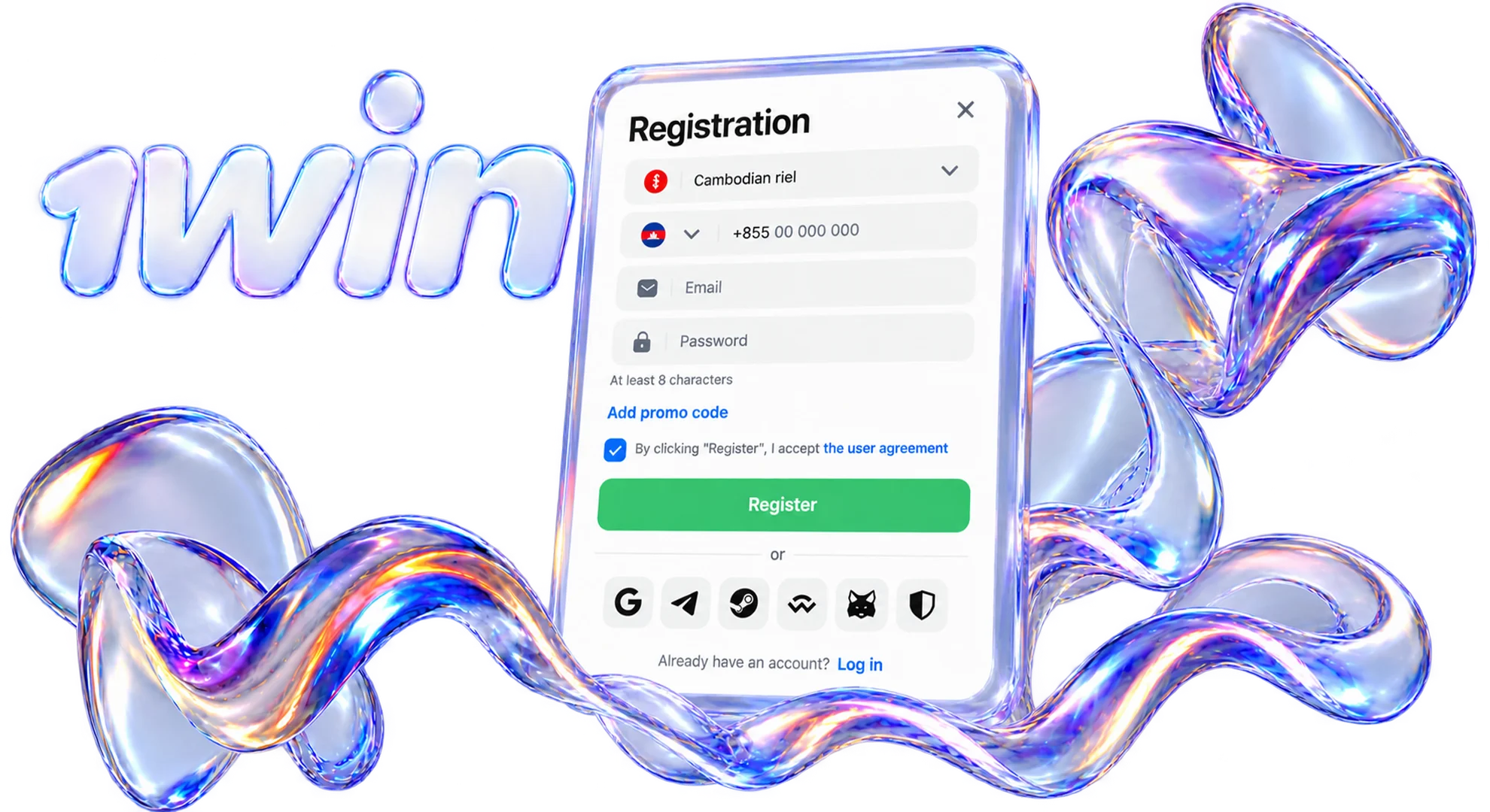 Choose social phone or Web3 wallet registration option to create account.