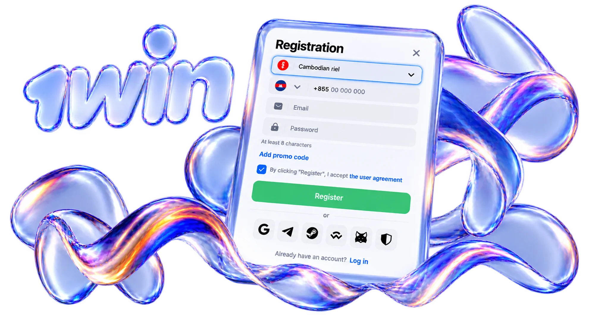 Select KHR or USD main currency setting during account registration.